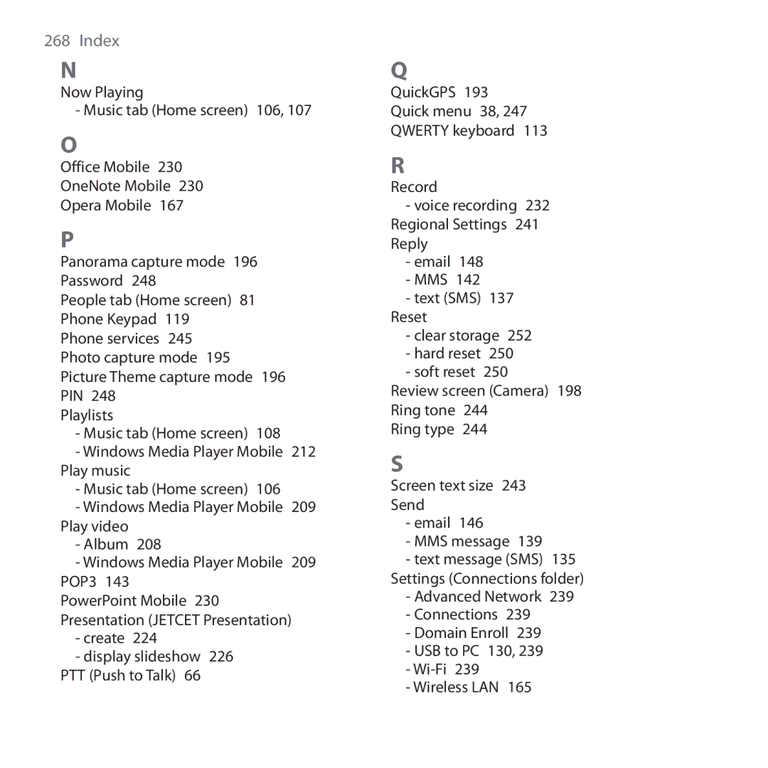 HTC HTC Tilt 2, RHOD300, NM8RHOD00 user manual Pin  